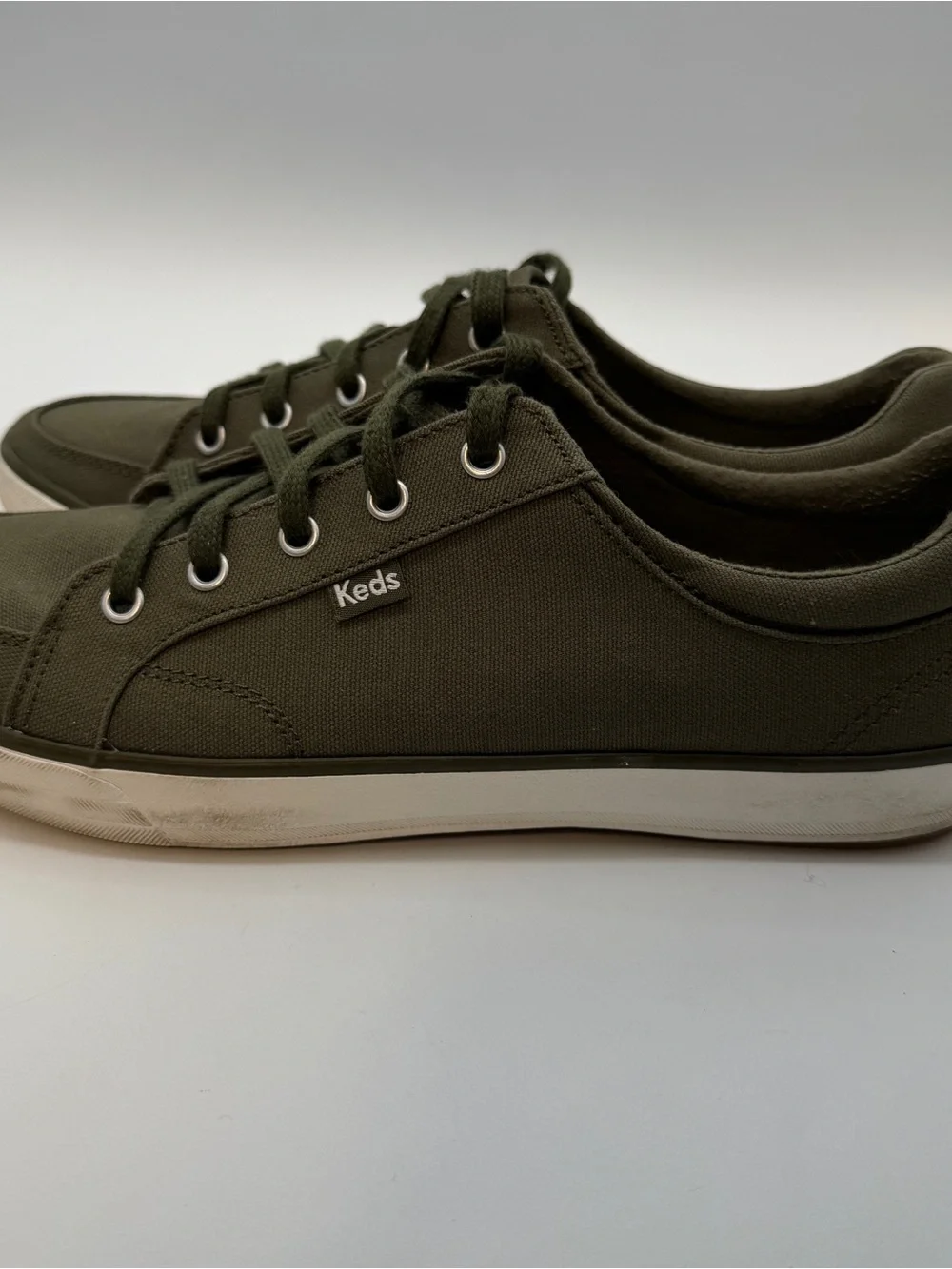 Keds Womens Sneakers 9.5 Olive Army Green Gently Used Classic Canvas Shoes